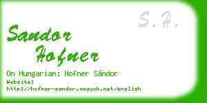 sandor hofner business card